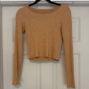 American Eagle Outfitters Tan Long Sleeve Top